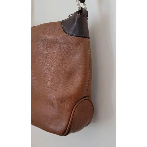 Dooney & Bourke Caramel Brown Pebble Leather Shoulder Crossbody Bag Purse - Picture 5 of 16